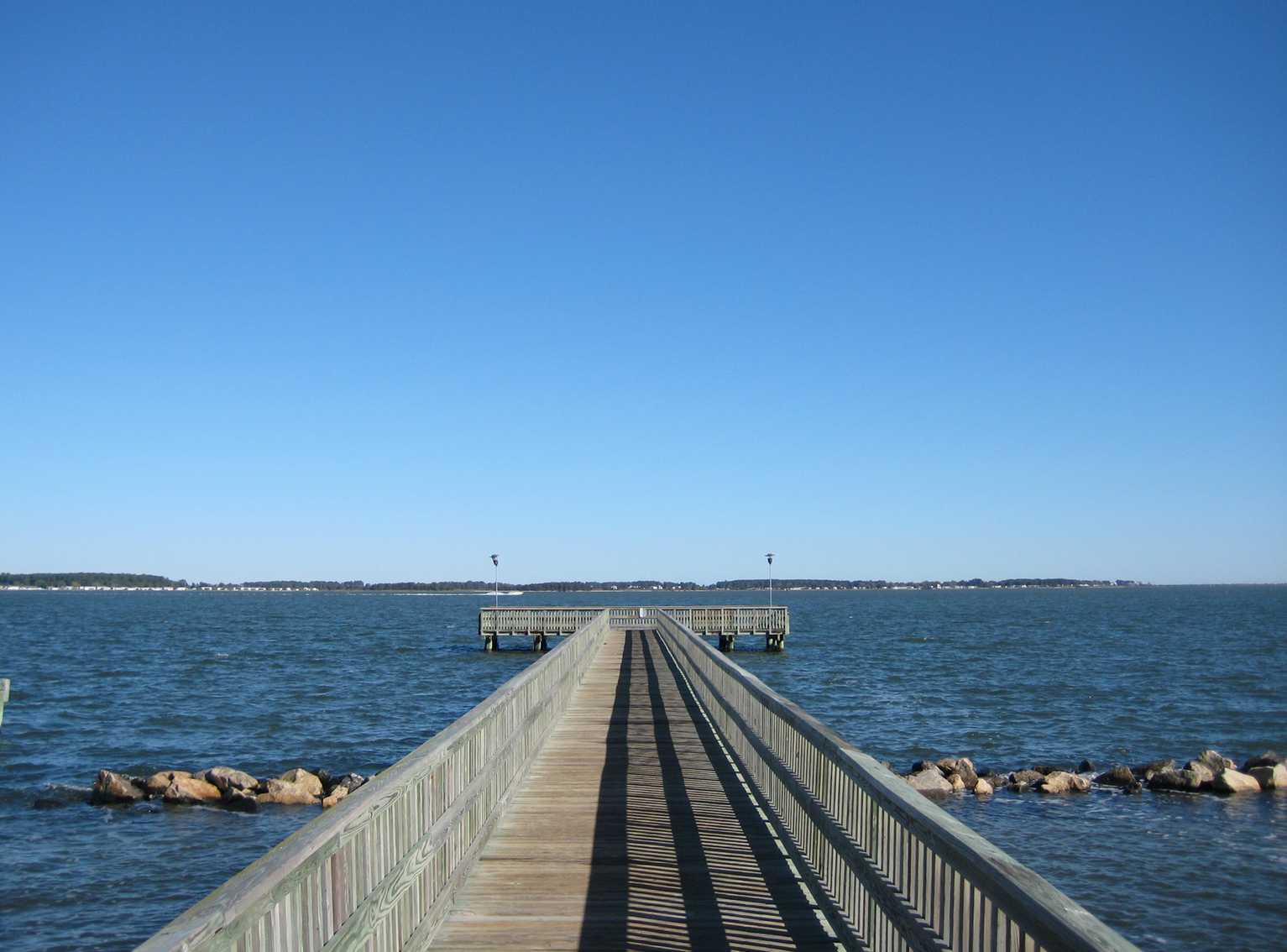 Crabbing pier on Indian River Bay at Holts Landing State Park, Sussex County, Delaware