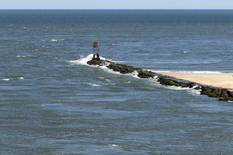 The Indian River Inlet jetty at Delaware Seashore State Park, Sussex County, Delaware